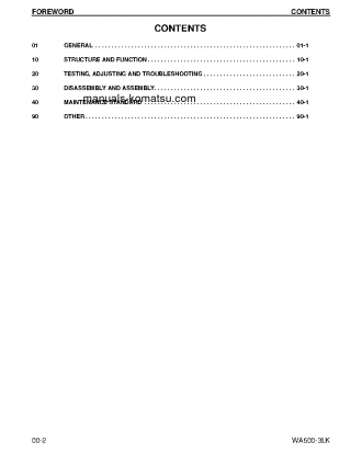 WA500-3(USA)-LK S/N A71001-UP Shop (repair) manual (English)
