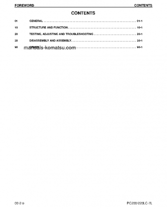 PC220LC-7(USA)-L S/N A86001-UP Shop (repair) manual (English)