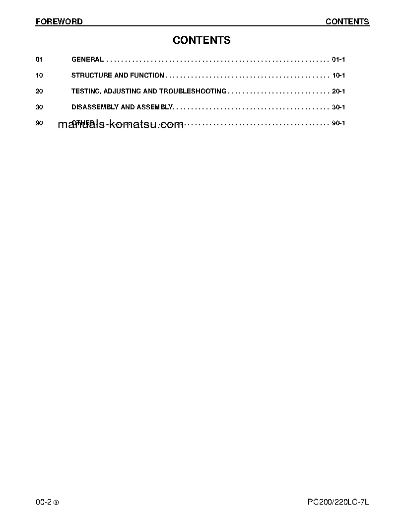 Protected: PC220LC-7(USA)-L S/N A86001-UP Shop (repair) manual (English)