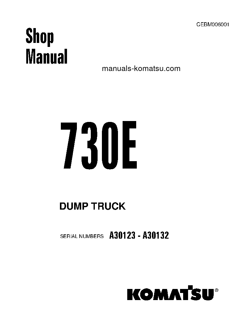 730E(USA) S/N A30125-A30126 Shop (repair) manual (English)
