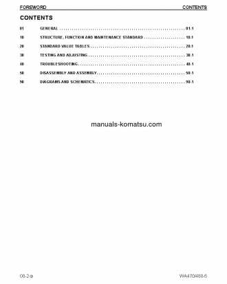 WA470-6(USA) S/N A45001-A45999 Shop (repair) manual (English)