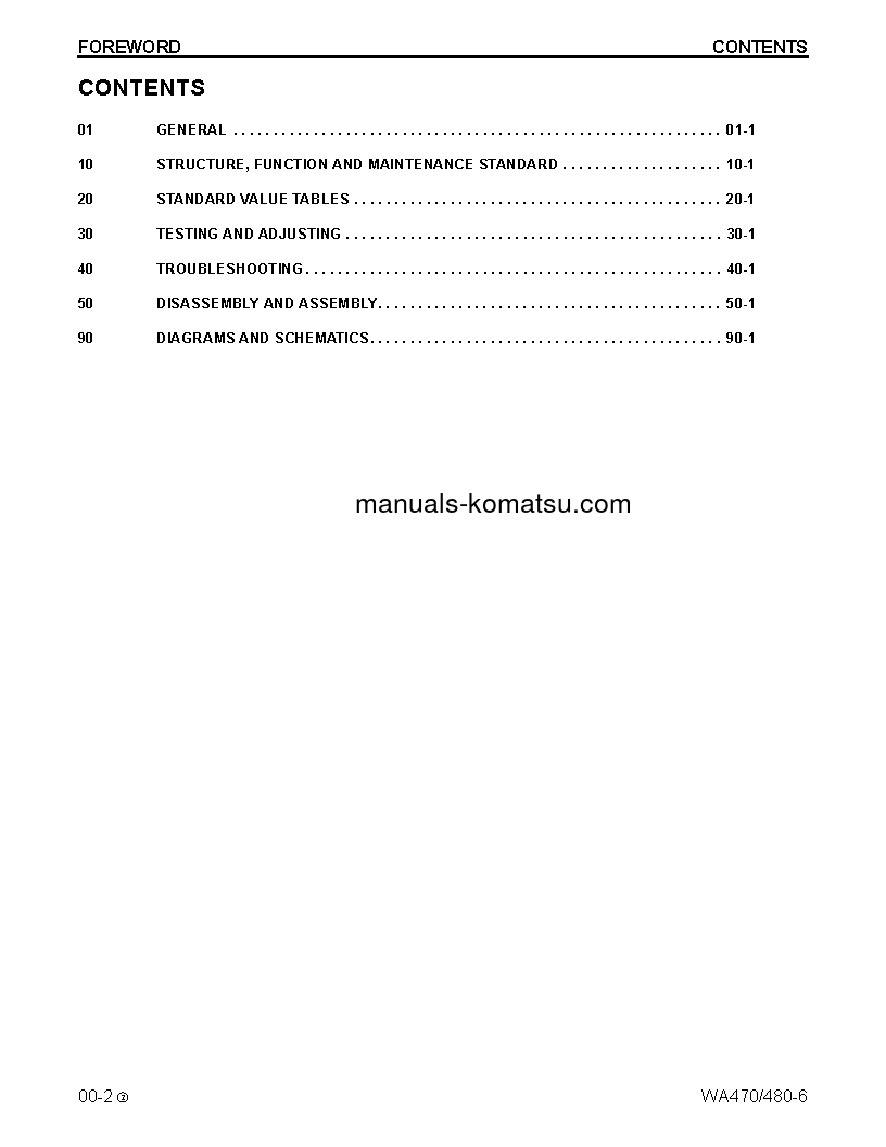 Protected: WA470-6(USA) S/N A45001-A45999 Shop (repair) manual (English)