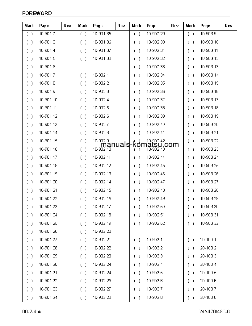 Protected: WA470-6(USA) S/N A45001-A45999 Shop (repair) manual (English)