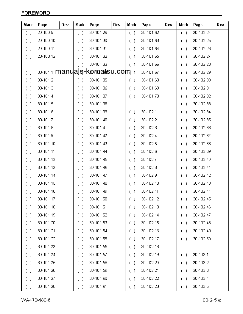 Protected: WA470-6(USA) S/N A45001-A45999 Shop (repair) manual (English)