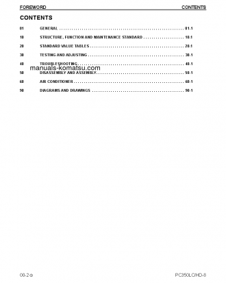 PC350HD-8(USA) S/N A00001-UP Shop (repair) manual (English)