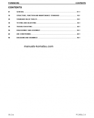 PC450LC-8(USA) S/N A10001-UP Shop (repair) manual (English)