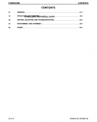 WA480-5(USA)-L S/N A36001-UP Shop (repair) manual (English)