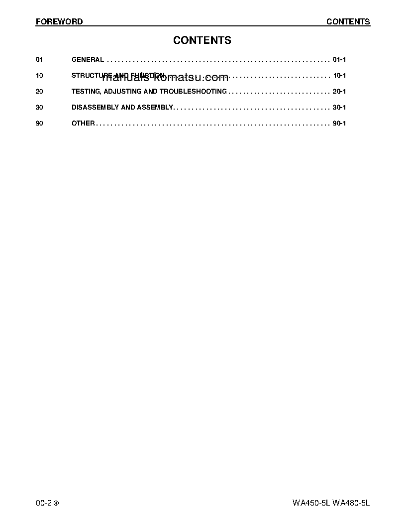 Protected: WA450-5(USA)-L S/N A36001-UP Shop (repair) manual (English)