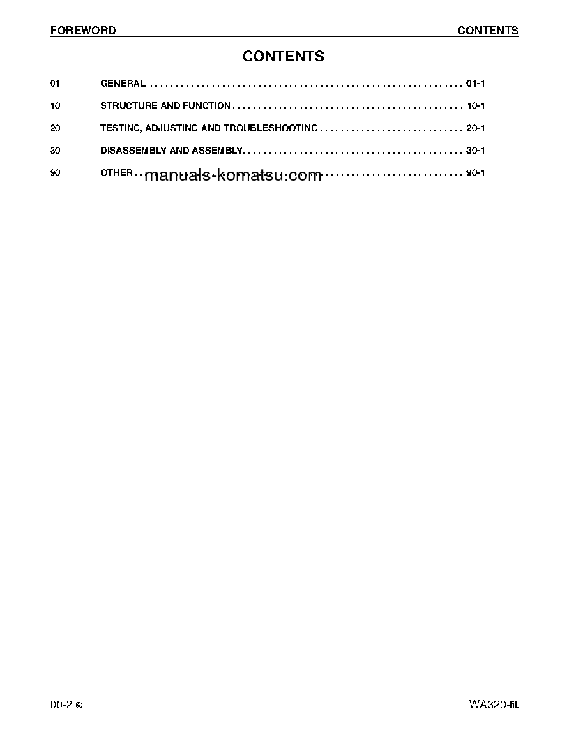 Protected: WA320-5(USA)-L S/N A32001-UP Shop (repair) manual (English)