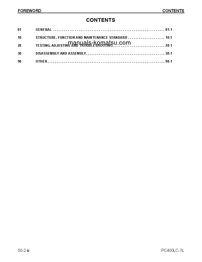 Protected: PC400LC-7(USA)-L S/N A86001-UP Shop (repair) manual (English)