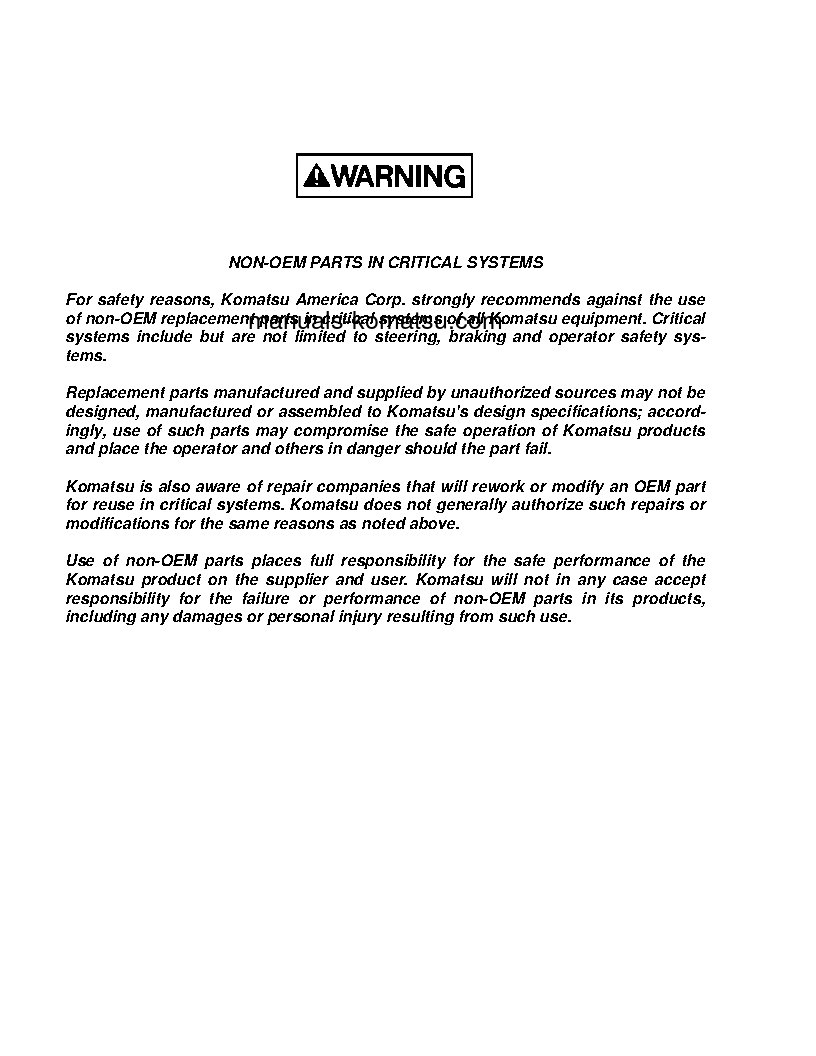 Protected: HD1500-5(USA) S/N A30077 Shop (repair) manual (English)