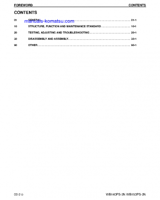 WB140PS-2(USA)-N S/N A40034-UP Shop (repair) manual (English)