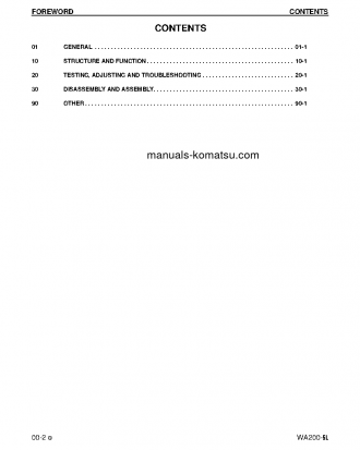 WA200-5(USA)-L S/N A82001-UP Shop (repair) manual (English)