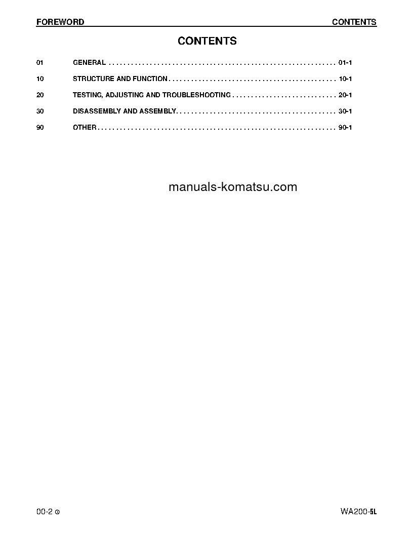 Protected: WA200-5(USA)-L S/N A82001-UP Shop (repair) manual (English)
