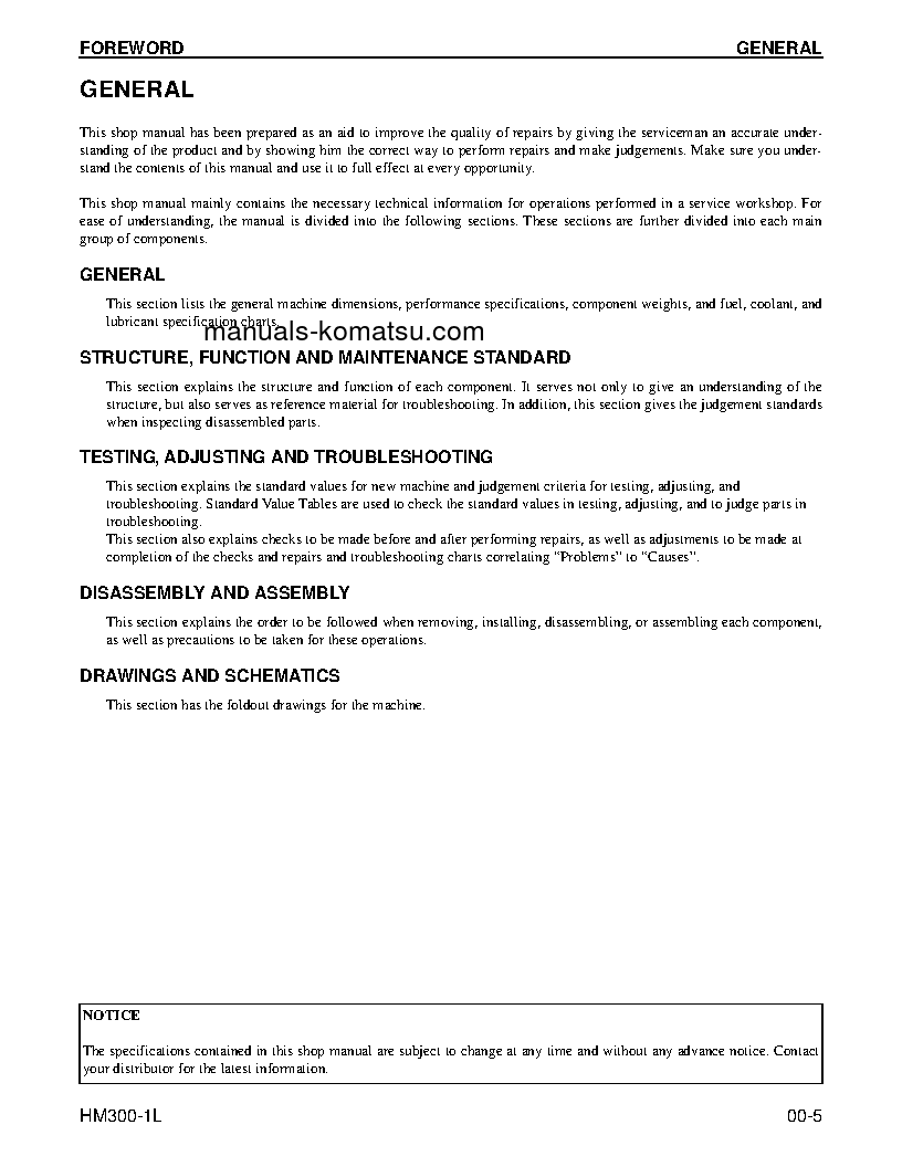 Protected: HM300-1(USA)-L S/N A10001-UP Shop (repair) manual (English)