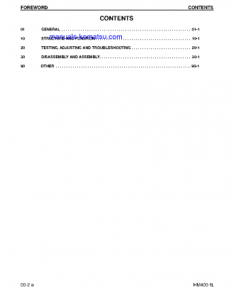 HM400-1(USA)-L S/N A10001-UP Shop (repair) manual (English)