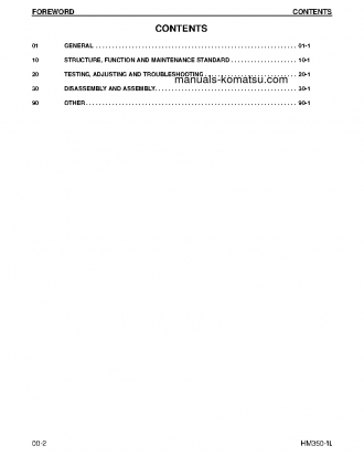 HM350-1(USA)-L S/N A10001-UP Shop (repair) manual (English)