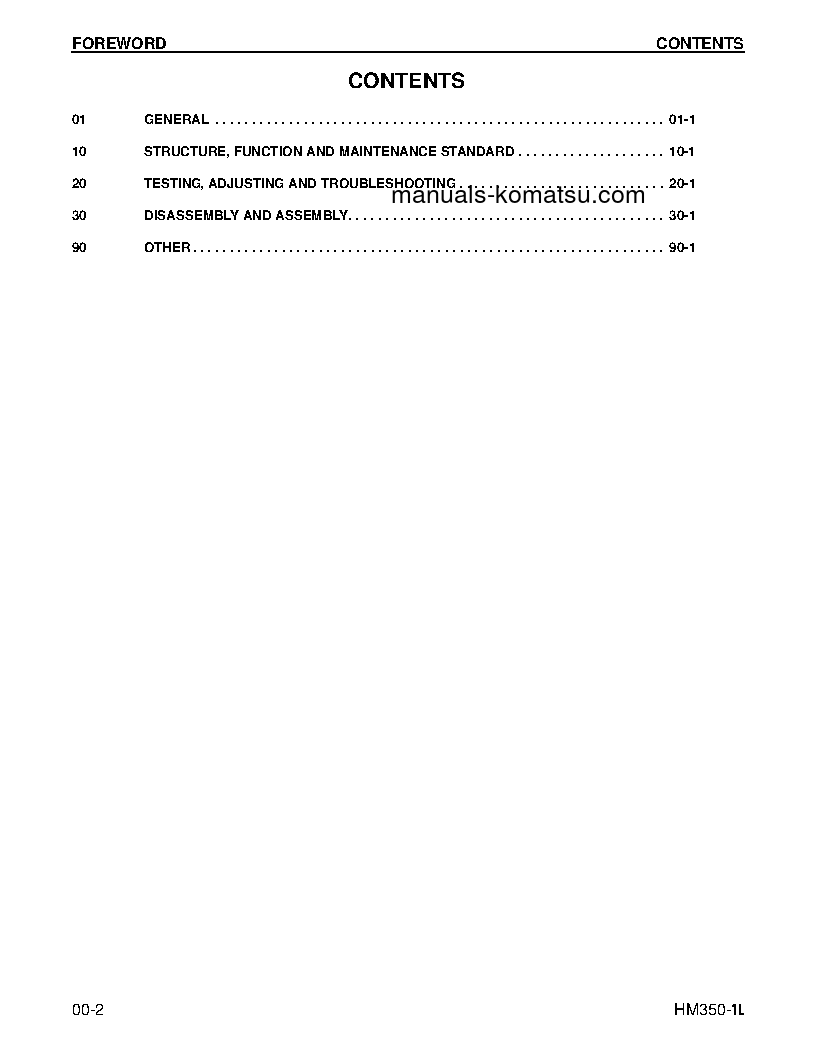 Protected: HM350-1(USA)-L S/N A10001-UP Shop (repair) manual (English)