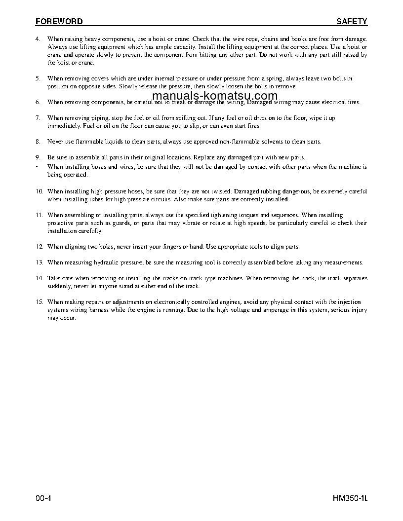 Protected: HM350-1(USA)-L S/N A10001-UP Shop (repair) manual (English)