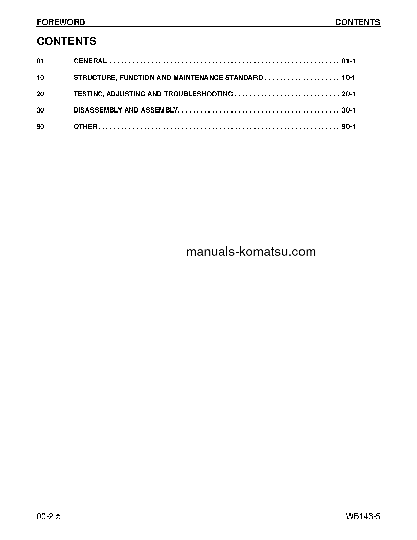 Protected: WB146-5(USA) S/N A23001-UP Shop (repair) manual (English)