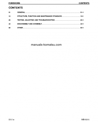 WB156-5(USA) S/N A63001-UP Shop (repair) manual (English)