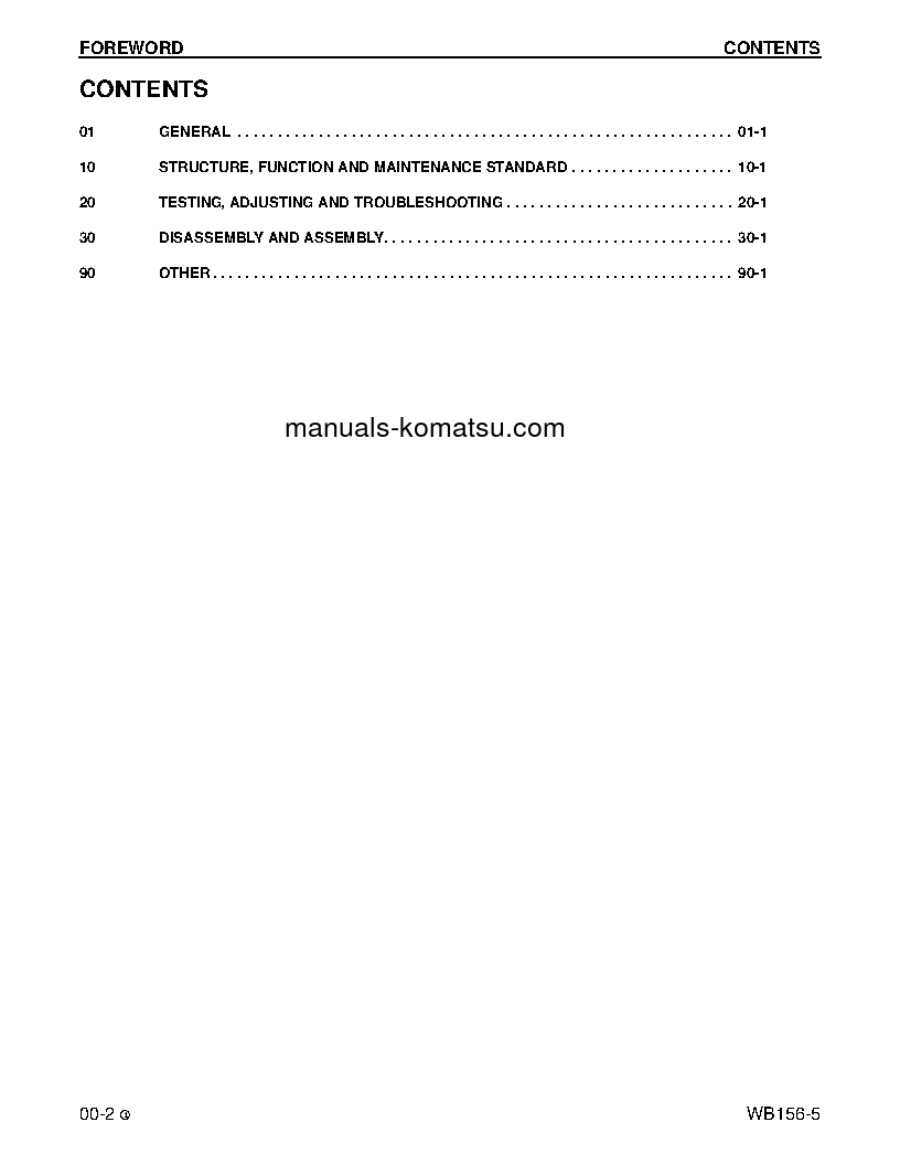 Protected: WB156-5(USA) S/N A63001-UP Shop (repair) manual (English)
