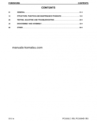 PC300HD-7(USA)-TIER 3 S/N A86001-UP Shop (repair) manual (English)