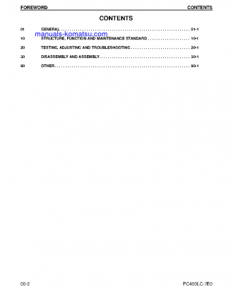 PC400LC-7(USA)-TIER 3 S/N A87001-UP Shop (repair) manual (English)