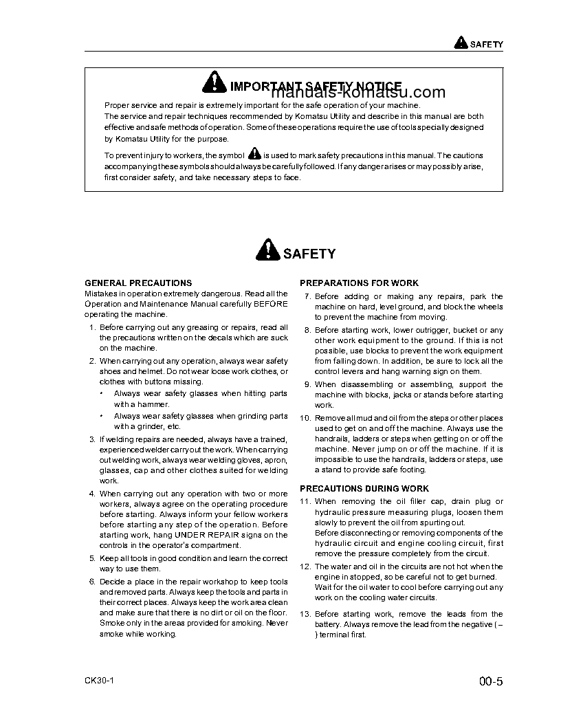 Protected: CK30-1(USA) S/N A30001-UP Shop (repair) manual (English)