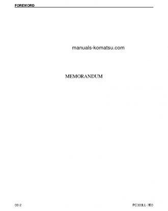 PC300LL-7(USA)-TIER 3 S/N A86001-UP Shop (repair) manual (English)