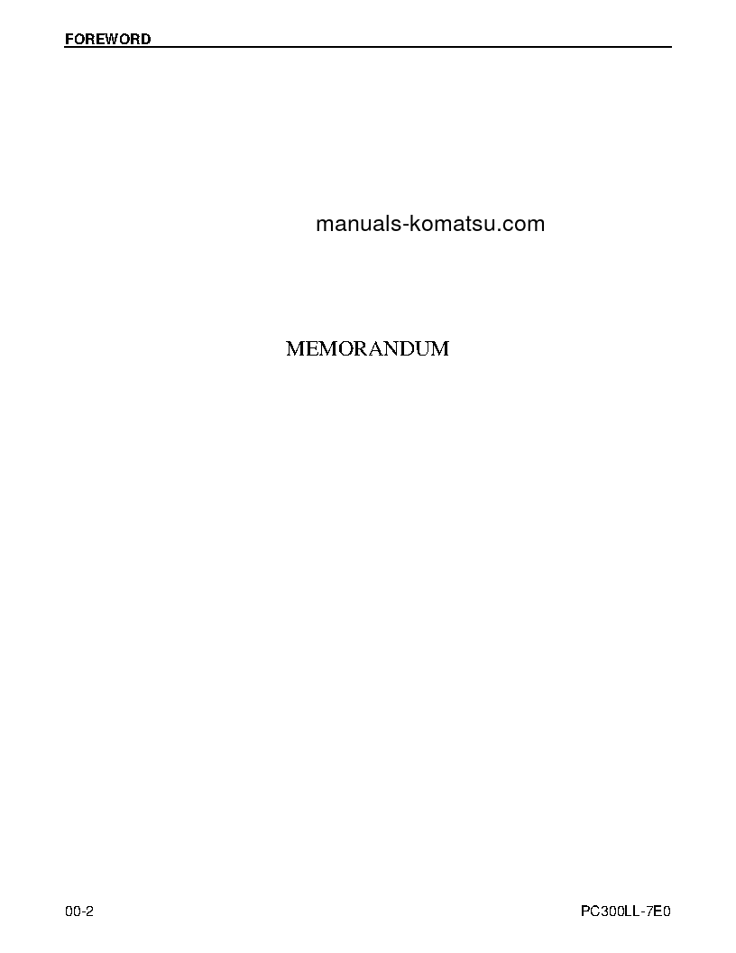 Protected: PC300LL-7(USA)-TIER 3 S/N A86001-UP Shop (repair) manual (English)