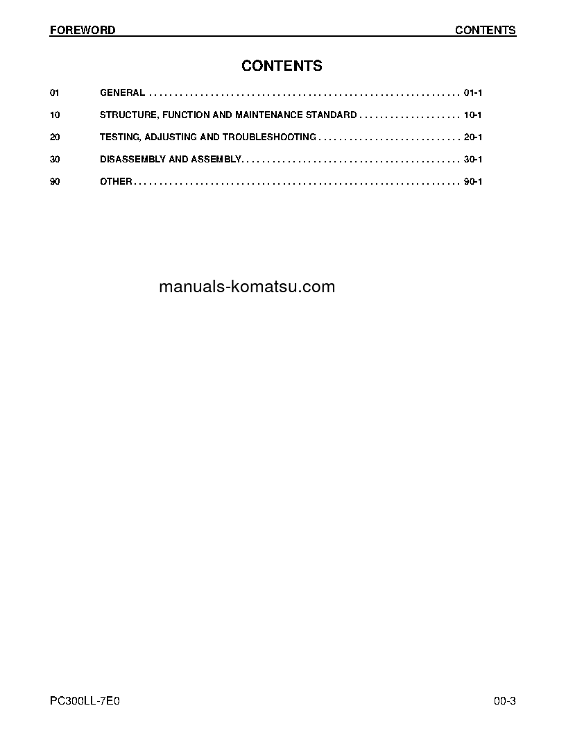 Protected: PC300LL-7(USA)-TIER 3 S/N A86001-UP Shop (repair) manual (English)