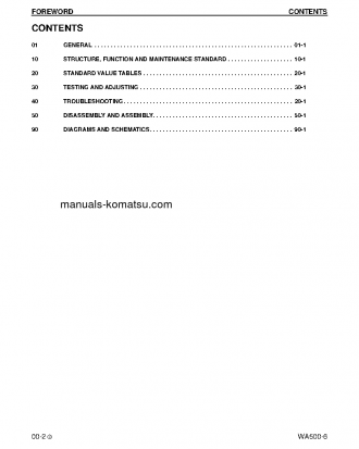 WA500-6(USA) S/N A92001-UP Shop (repair) manual (English)