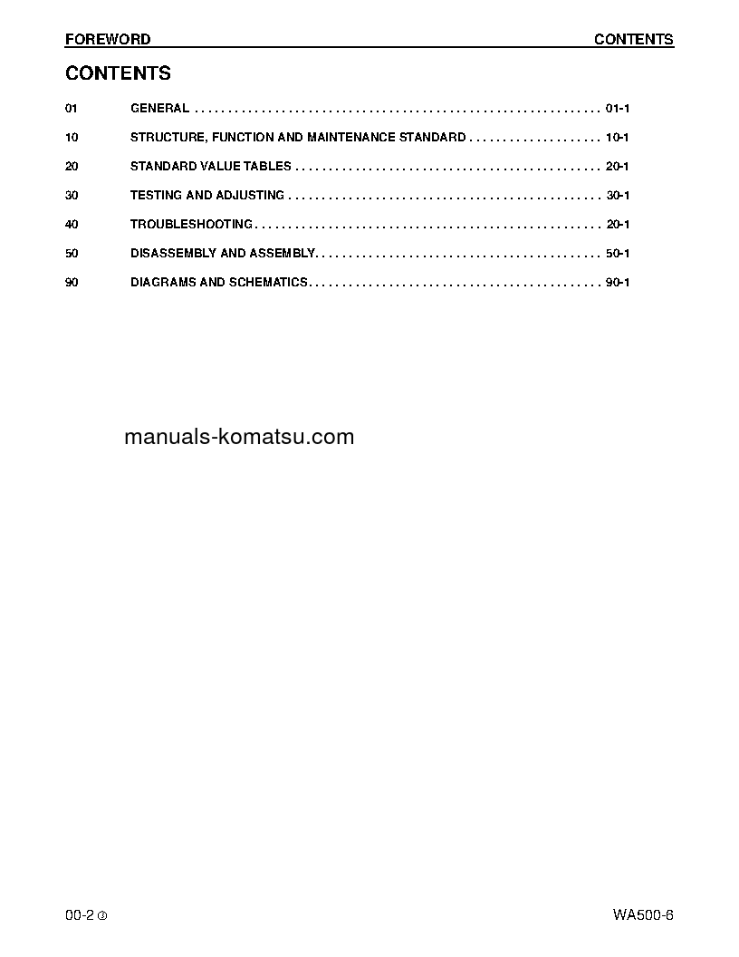 Protected: WA500-6(USA) S/N A92001-UP Shop (repair) manual (English)