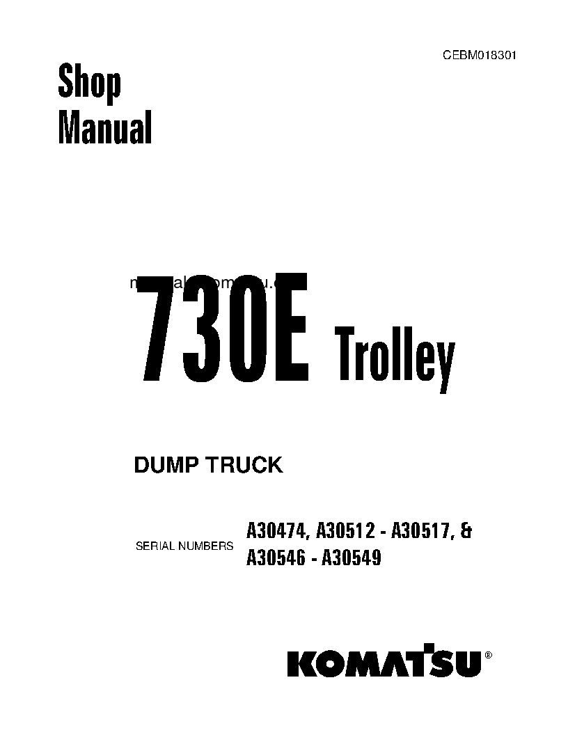 730E(USA)-WITH TROLLEY S/N A30512-A30517 Shop (repair) manual (English)