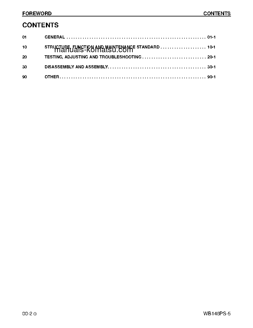 Protected: WB146PS-5(USA) S/N A43001-UP Shop (repair) manual (English)