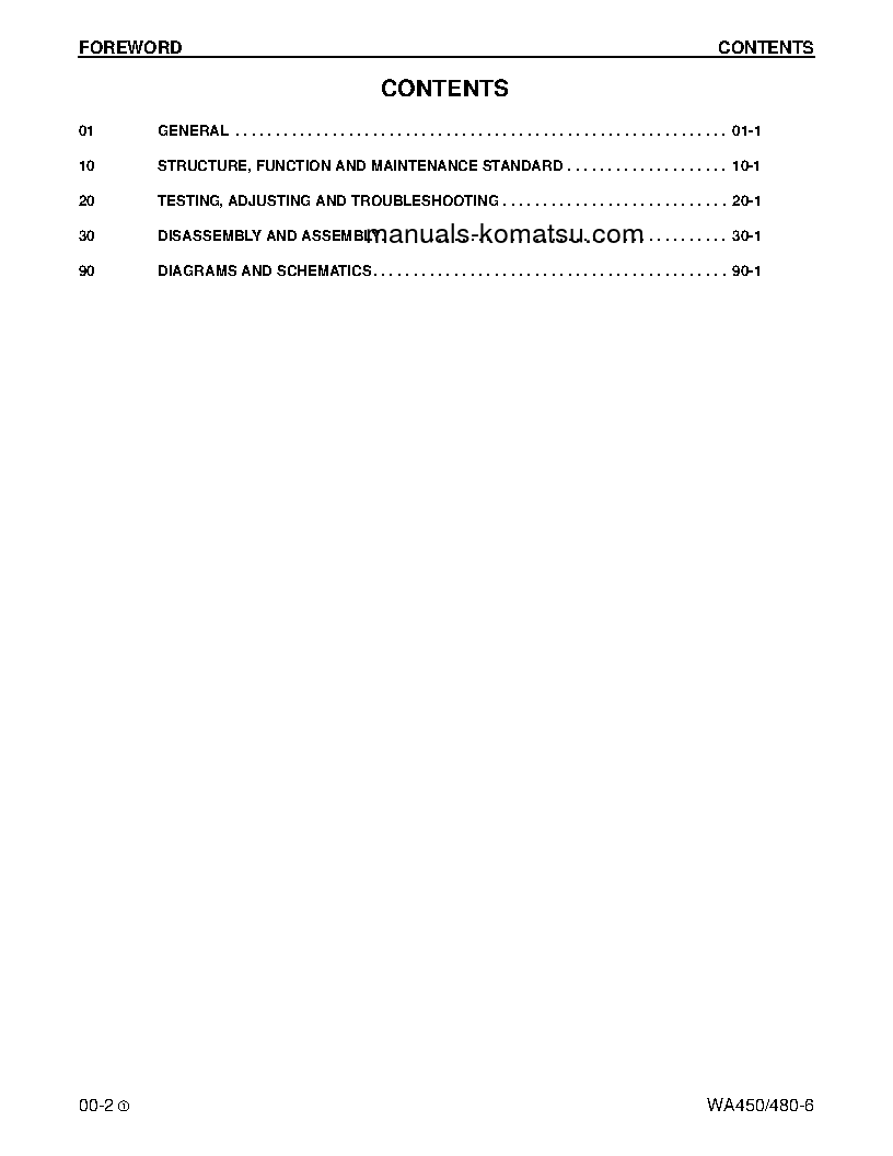 Protected: WA480-6(USA) S/N A38001-UP Shop (repair) manual (English)