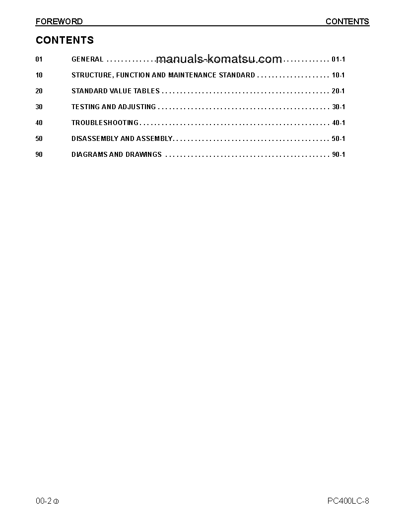 Protected: PC400LC-8(USA) S/N A88001-A88545 Shop (repair) manual (English)