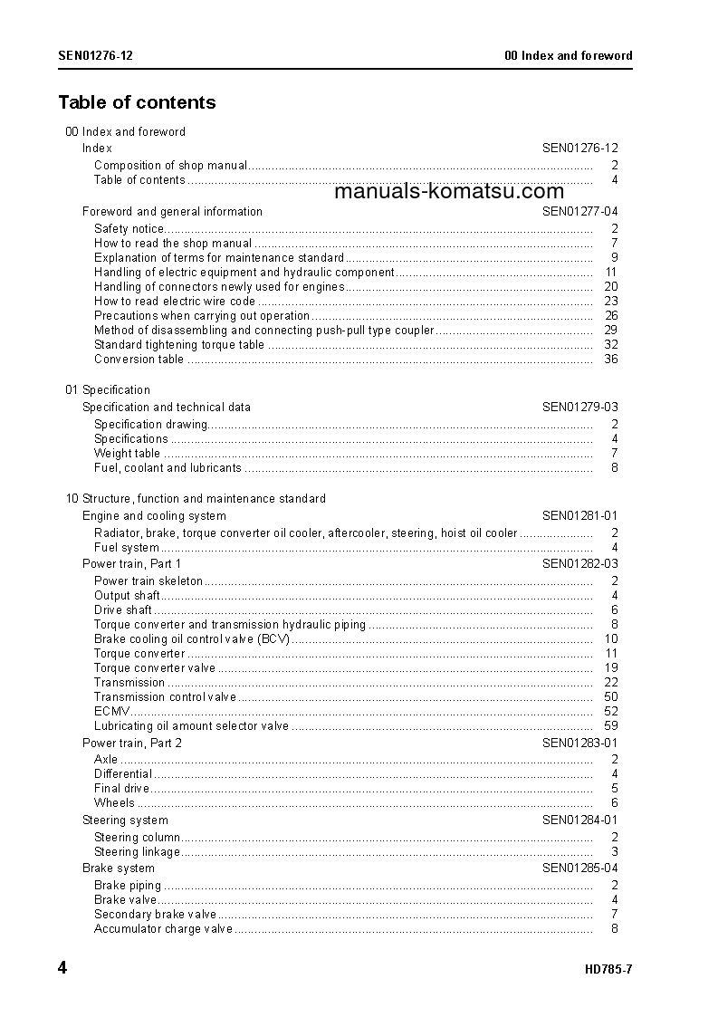 Protected: HD785-7(USA) S/N A10001-UP Shop (repair) manual (English)