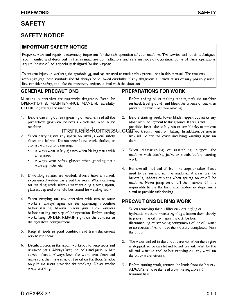 Protected: D51PX-22(BRA) S/N B10001-UP Shop (repair) manual (English)