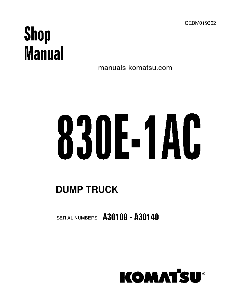 830E-1(USA)-AC S/N A30109-A30140 Shop (repair) manual (English)