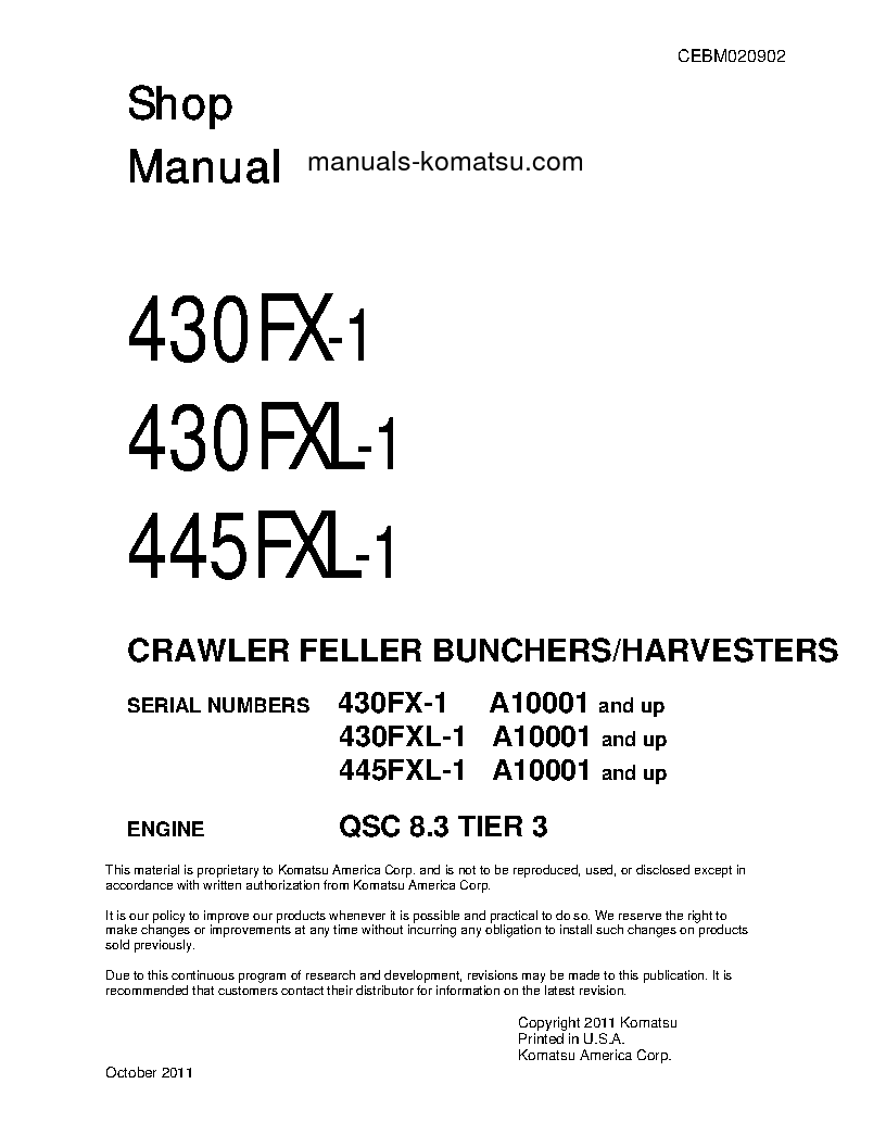 430FX-1(USA) S/N A10001-UP Shop (repair) manual (English)