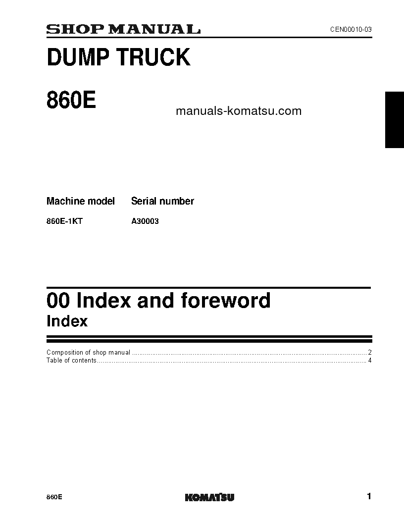 Protected: 860E-1(USA)-KT S/N A30001-A30003 Shop (repair) manual (English)