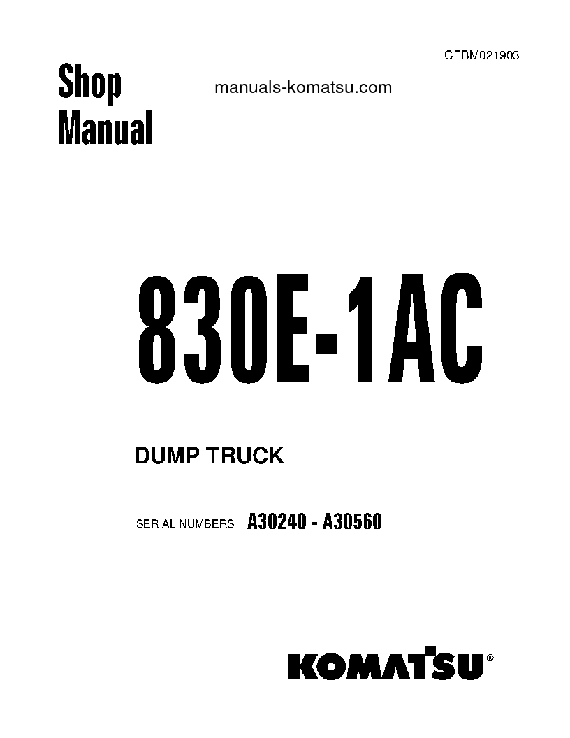830E-1(USA)-AC S/N A30240-A30560 Shop (repair) manual (English)
