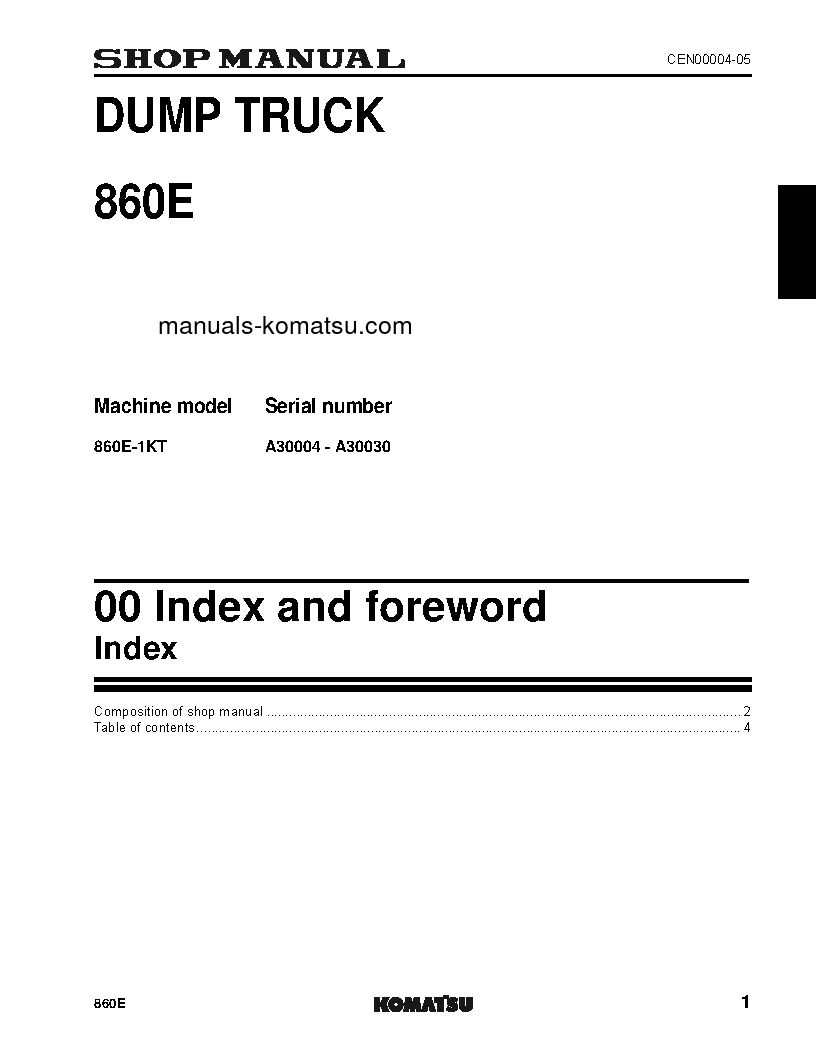 Protected: 860E-1(USA)-KT S/N A30004-A30030 Shop (repair) manual (English)