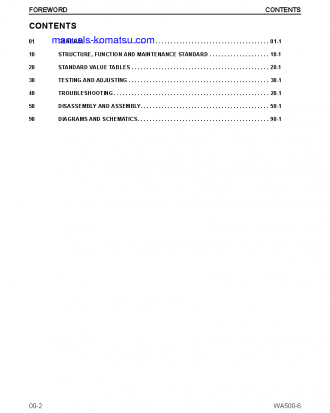 WA500-6(USA) S/N A93001-UP Shop (repair) manual (English)
