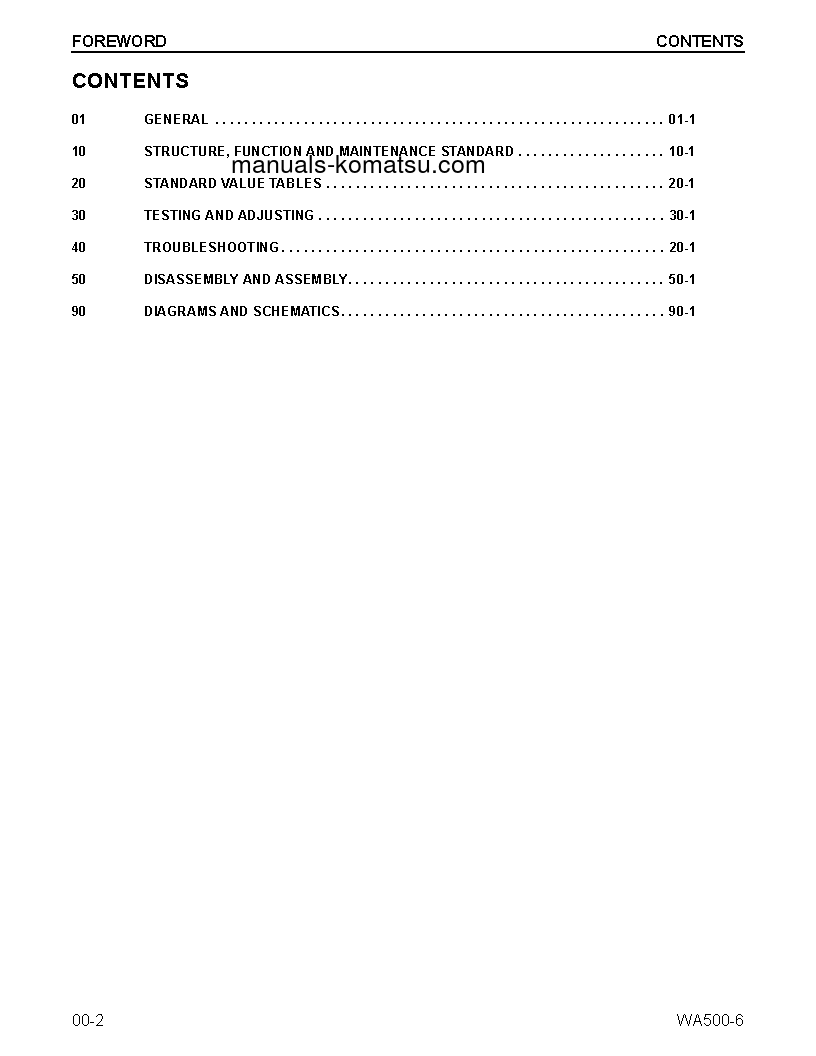 Protected: WA500-6(USA) S/N A93001-UP Shop (repair) manual (English)