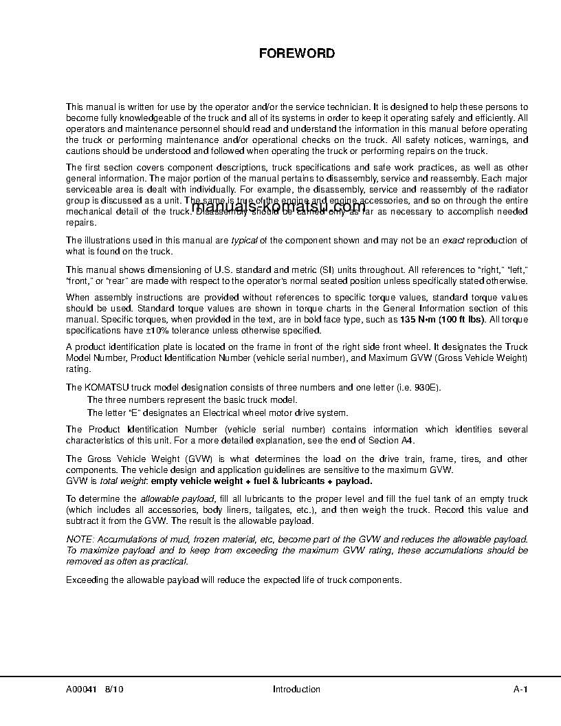 Protected: 930E-4(USA) S/N A31002-A31054 Shop (repair) manual (English)