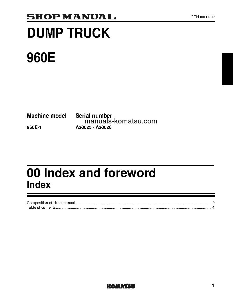 Protected: 960E-1(USA) S/N A30025-A30026 Shop (repair) manual (English)