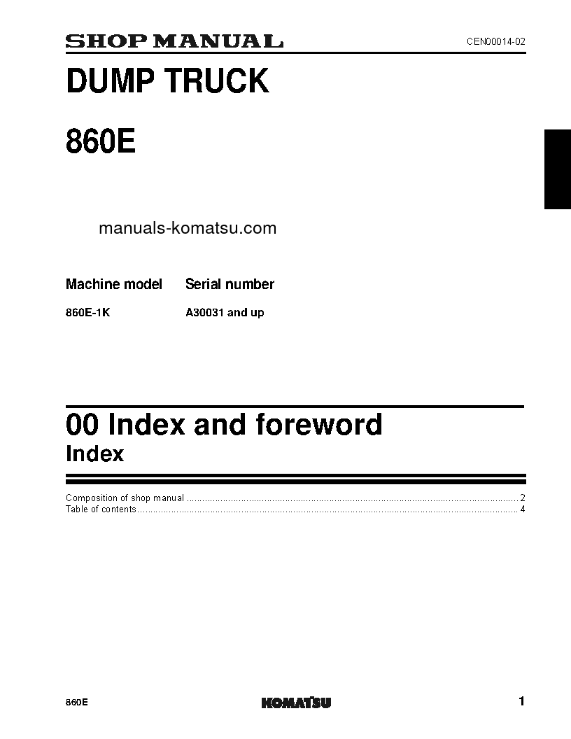 Protected: 860E-1(USA)-K S/N A30031-UP Shop (repair) manual (English)